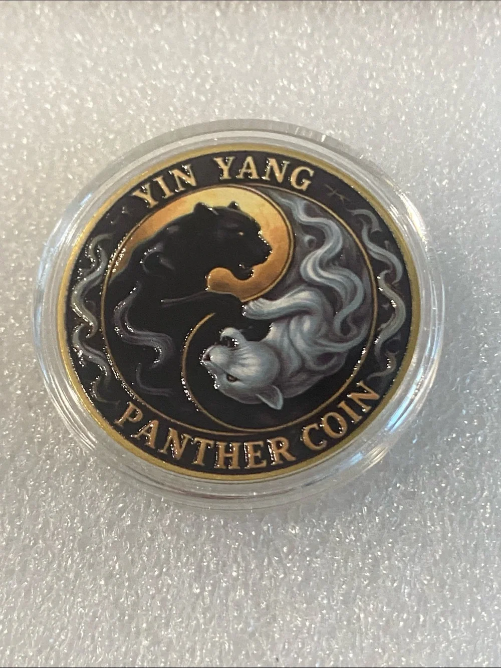 Yin Yang Panther Coin - Black and Gold Collector Token